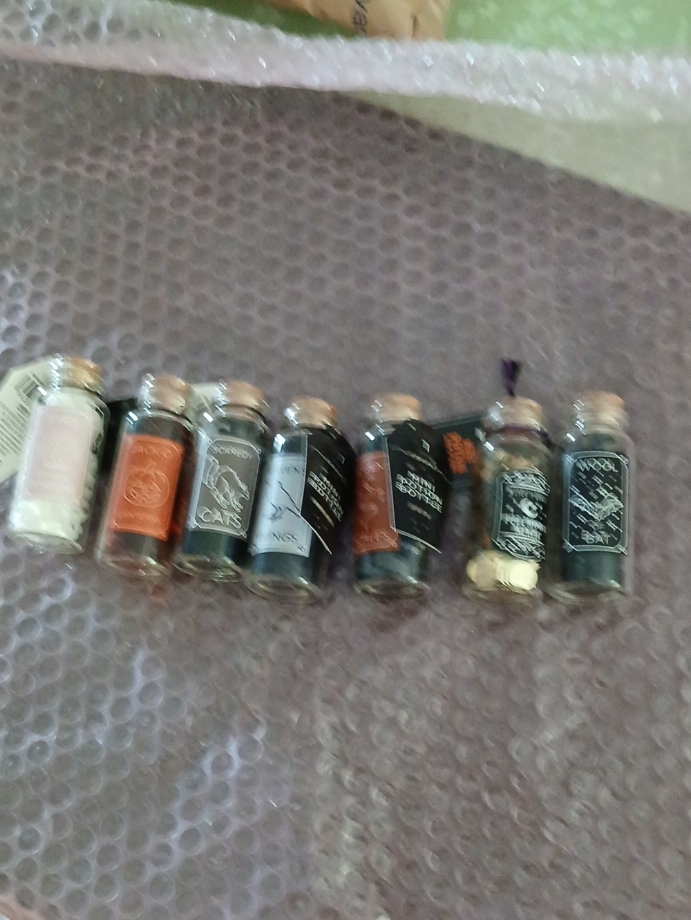 Assorted Home Holiday Mini Glass Vials - Black & Orange Colors